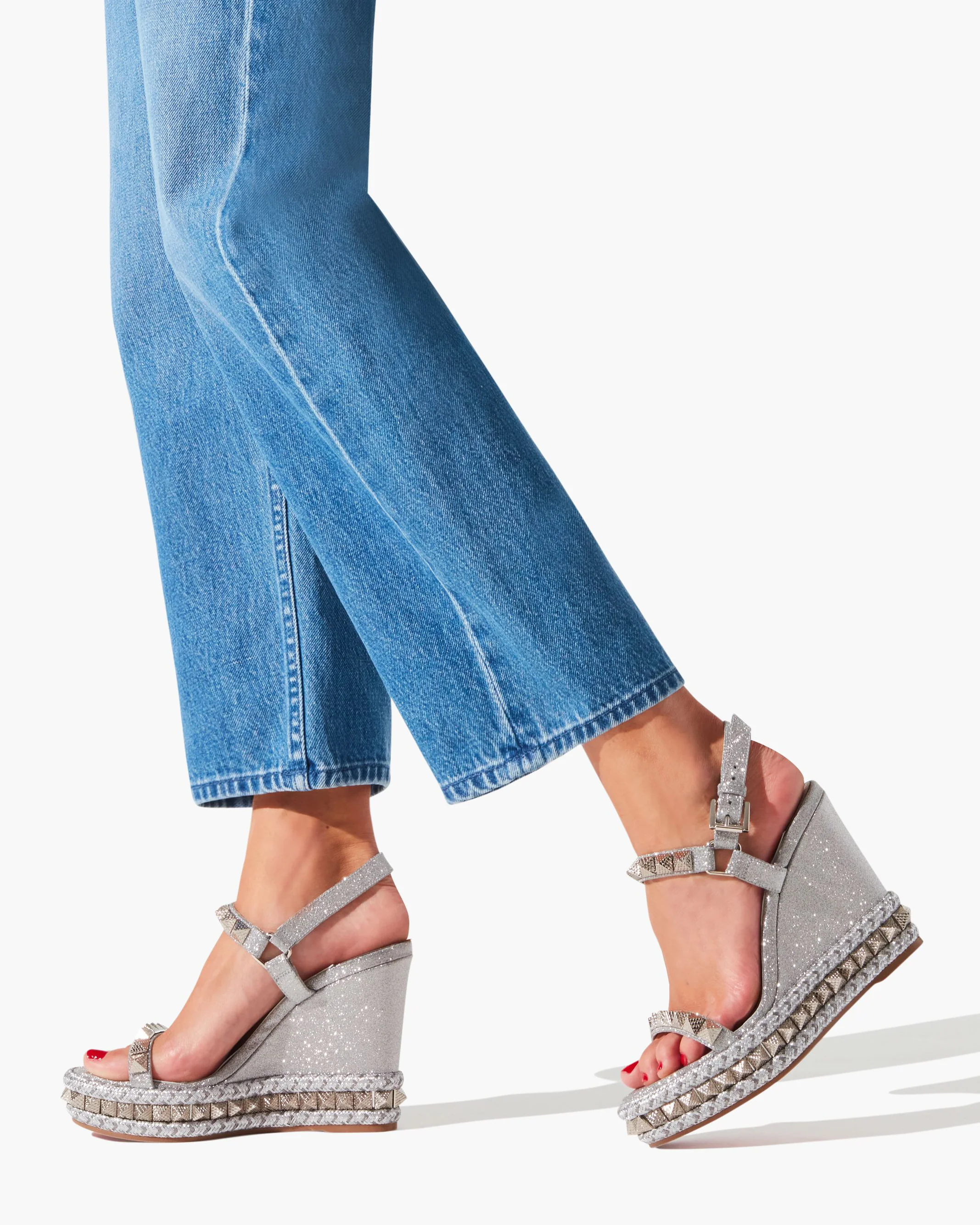 Pyraclou 110 Silver Glitter Wedge - Savannahs
