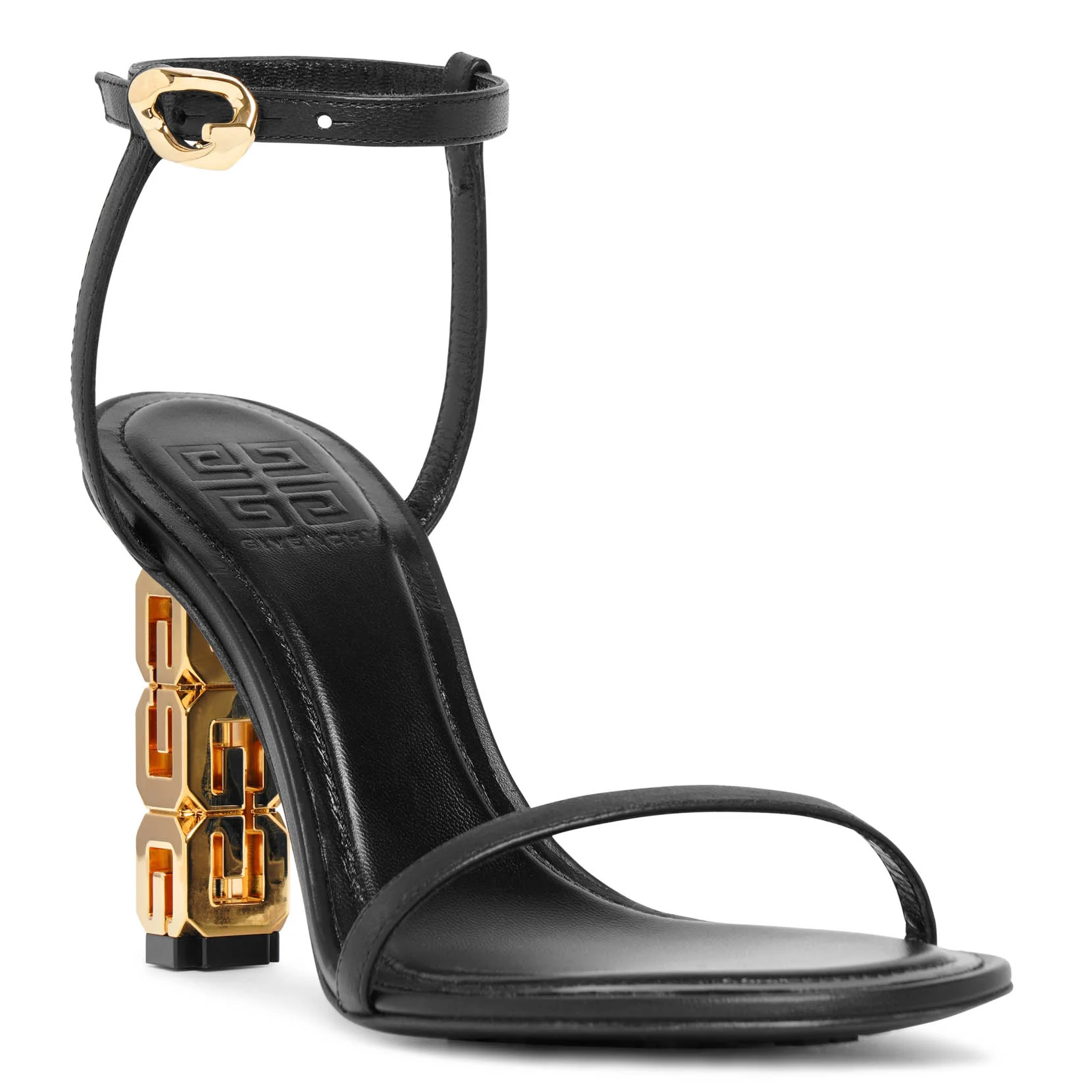 G Cube 85 Black Leather Sandals - Savannahs
