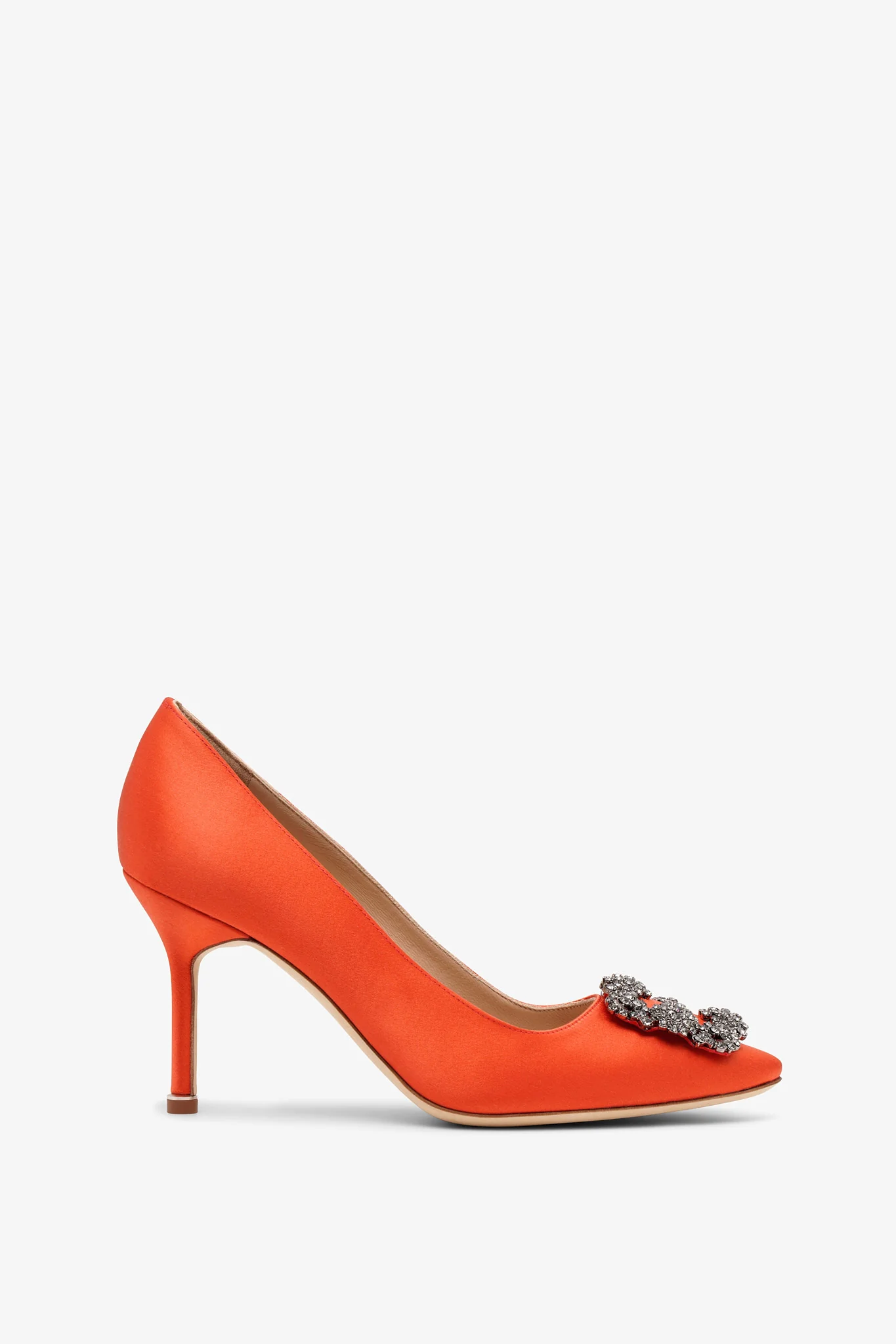 Hangisi 90 Coral Satin Pumps - Savannahs