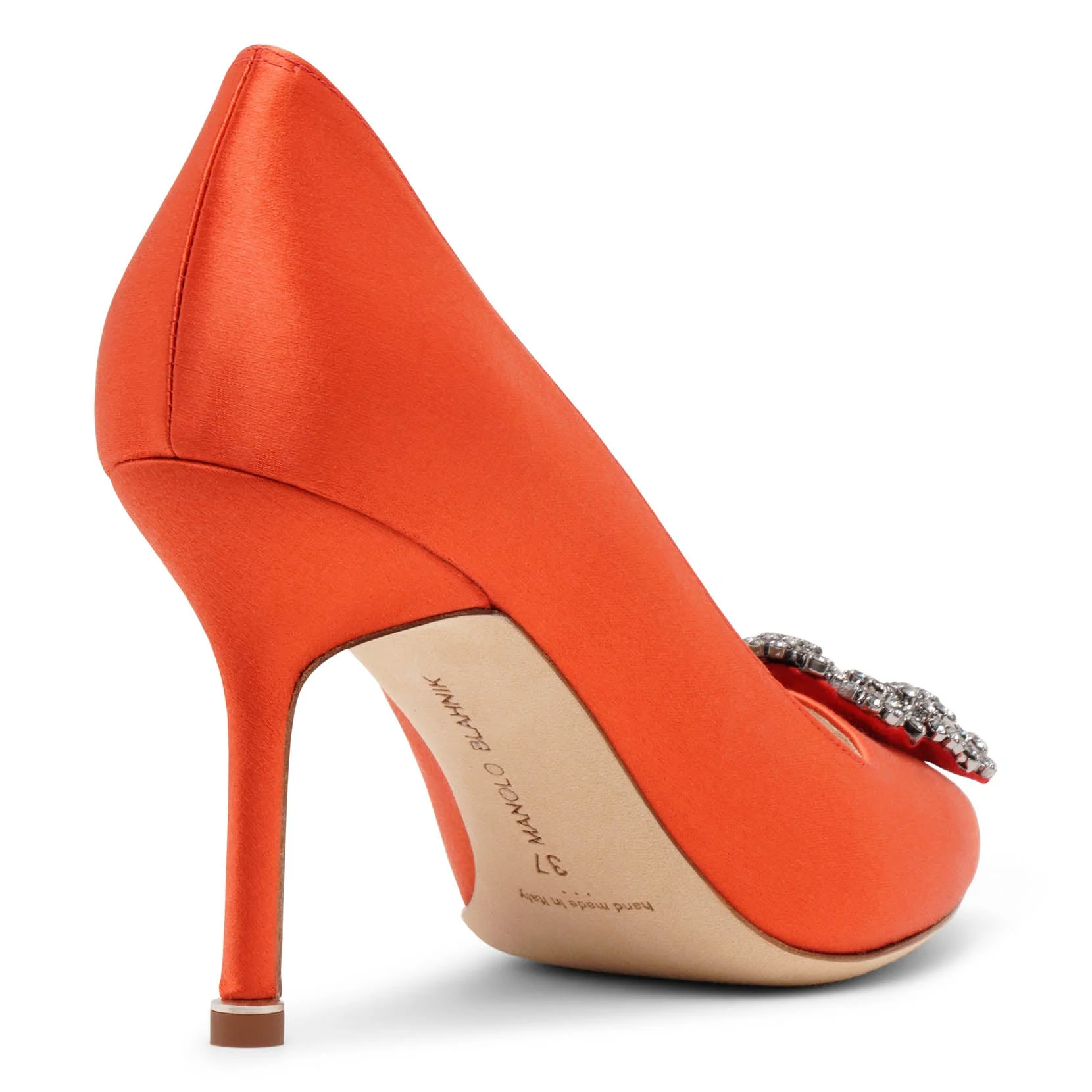 Hangisi 90 Coral Satin Pumps - Savannahs